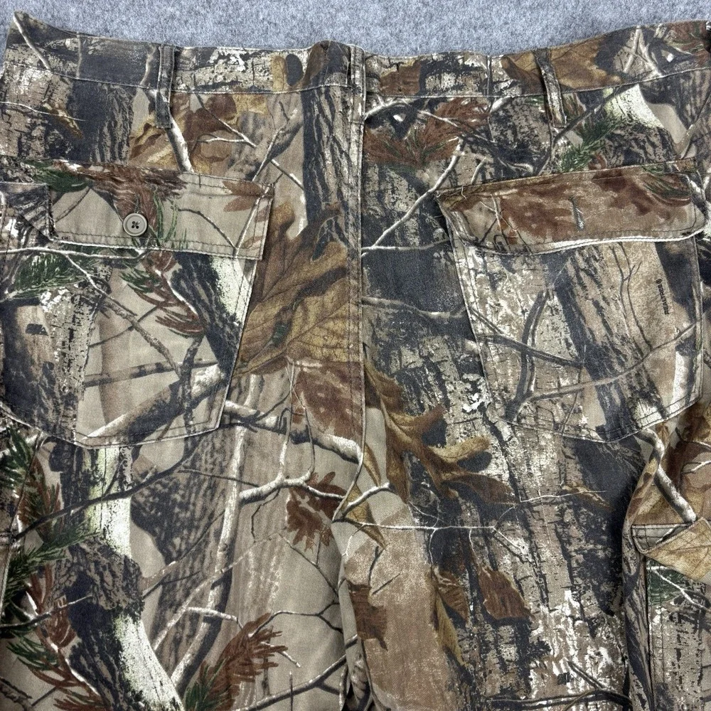 Realtree Camo Pants Mens 44x32 Cargo Outdoors Tactical Woodland Adjustable Hems‎